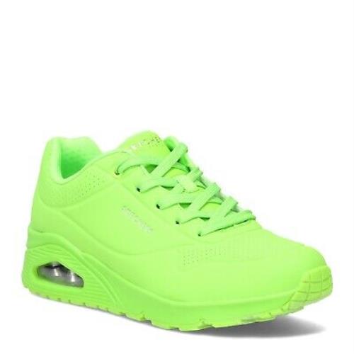 Women`s Skechers Street Uno - Neon Nights Sneaker 73667-LMGN Lemon/green Fabric - Lemon/Green