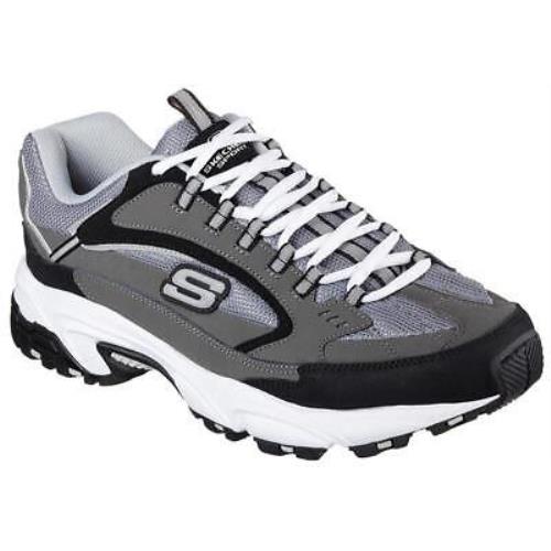 Skechers Men`s Memory Foam Sneakers in Medium and Wide 2E - Gray