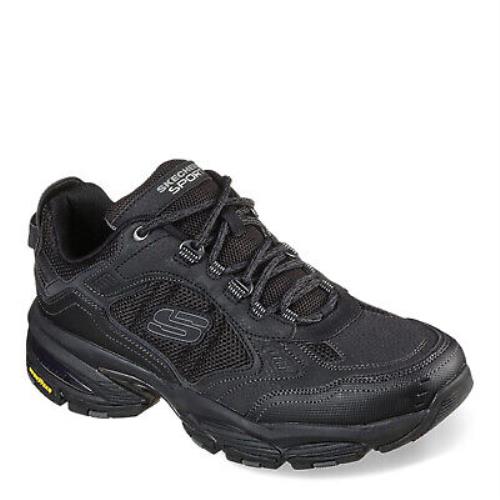 Men`s Skechers Vigor 3.0 Sneaker - Wide Width 237145W-BBK Black/black Fabric Me - Black/Black