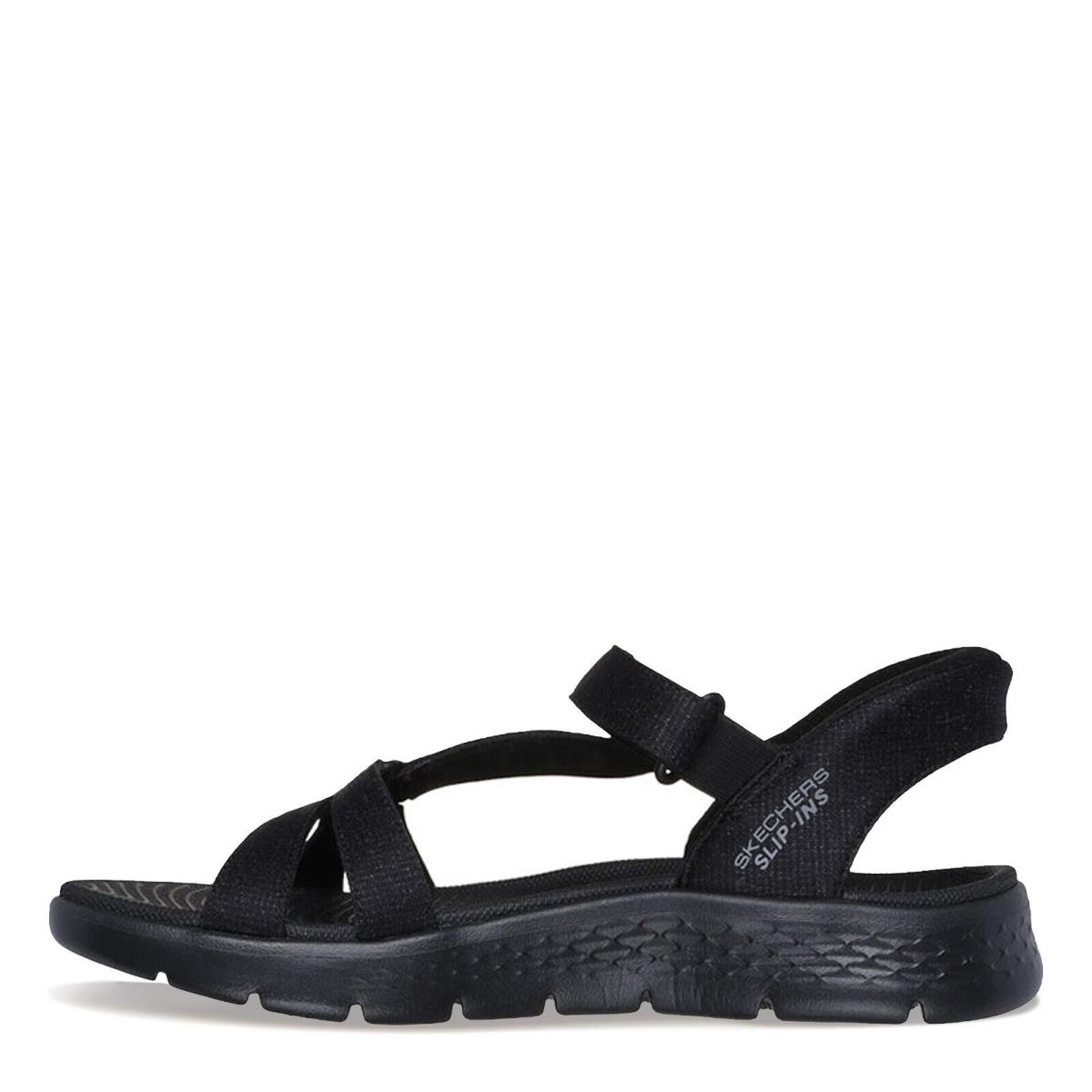 Women`s Skechers Slip-ins GO Walk Flex Illuminate Sandal 141481-BBK Black Syn