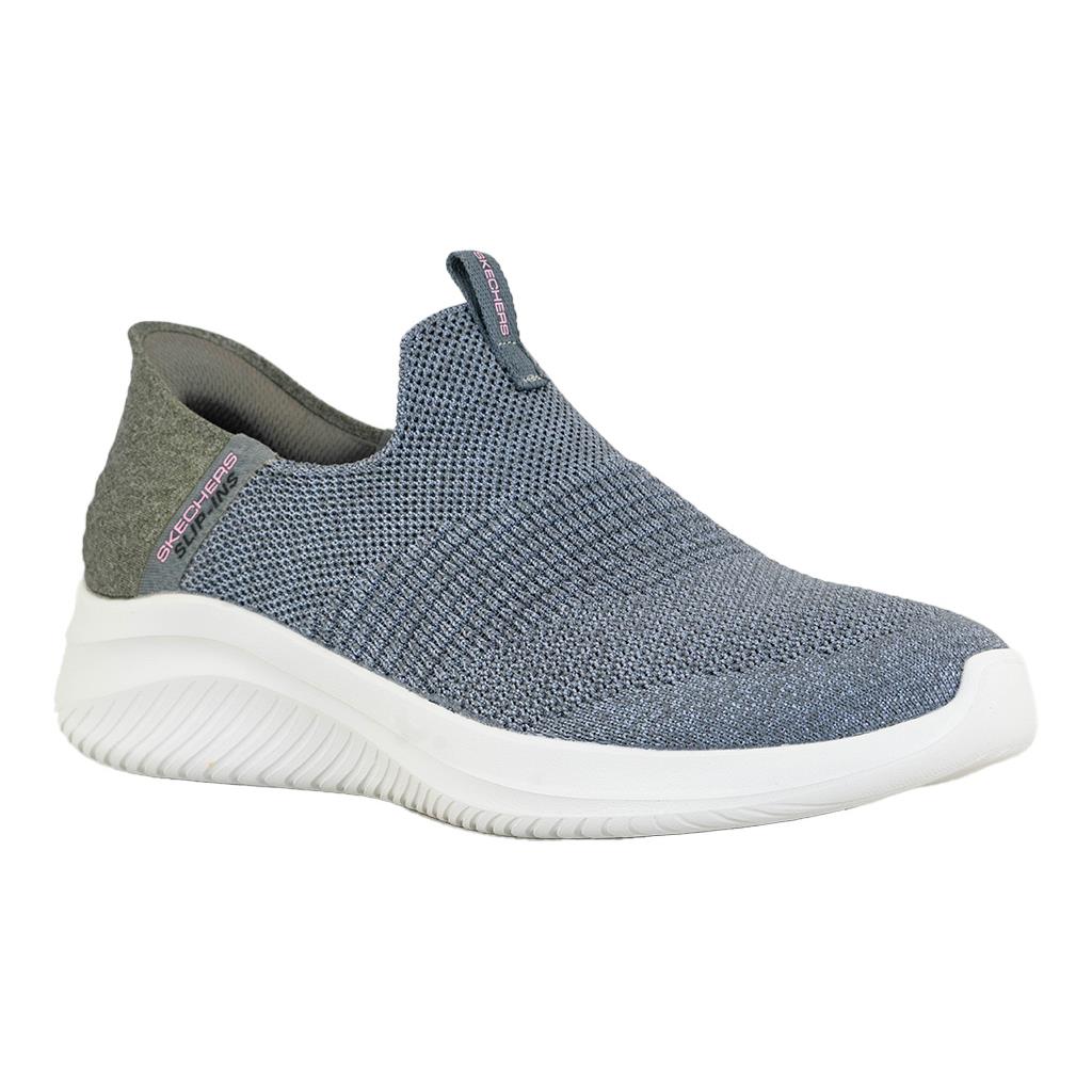 Skechers Women`s Slip-ins Ultra Flex 3.0 Smooth Step Grey Knit