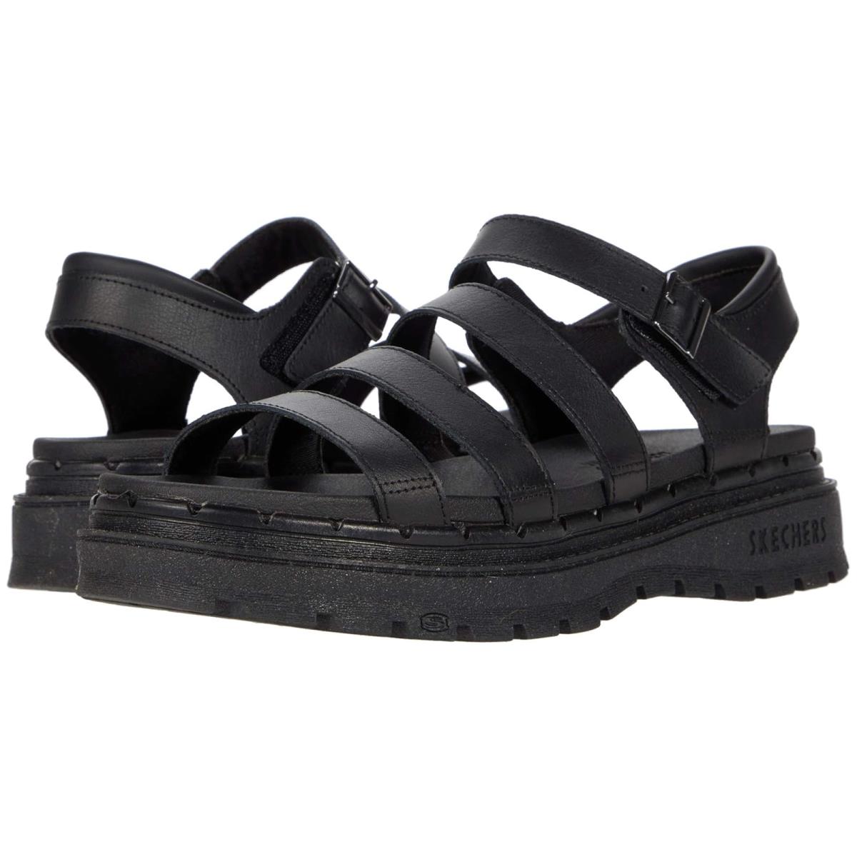 Woman`s Sandals Skechers Jammers - Poppin` Black/Black