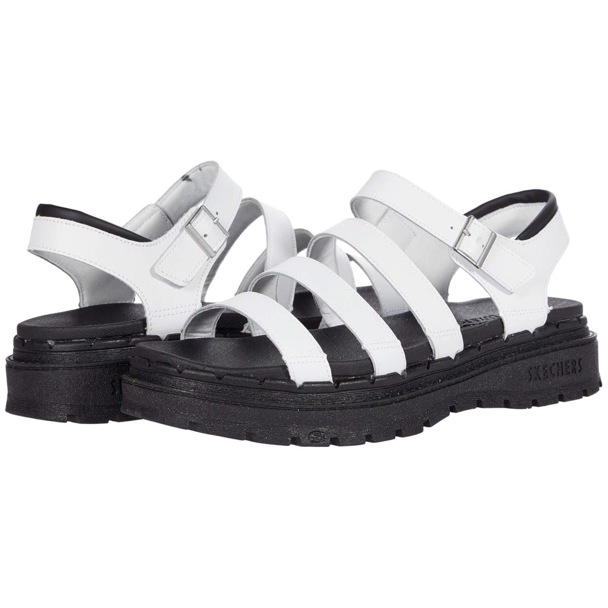 Woman`s Sandals Skechers Jammers - Poppin` White