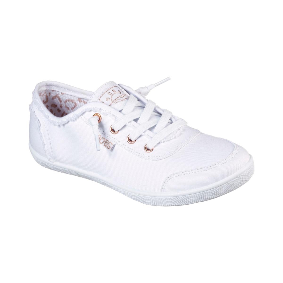 Skechers Womens Bobs B Cute Sneaker - White Canvas Size 10 US 33492/WHT - White