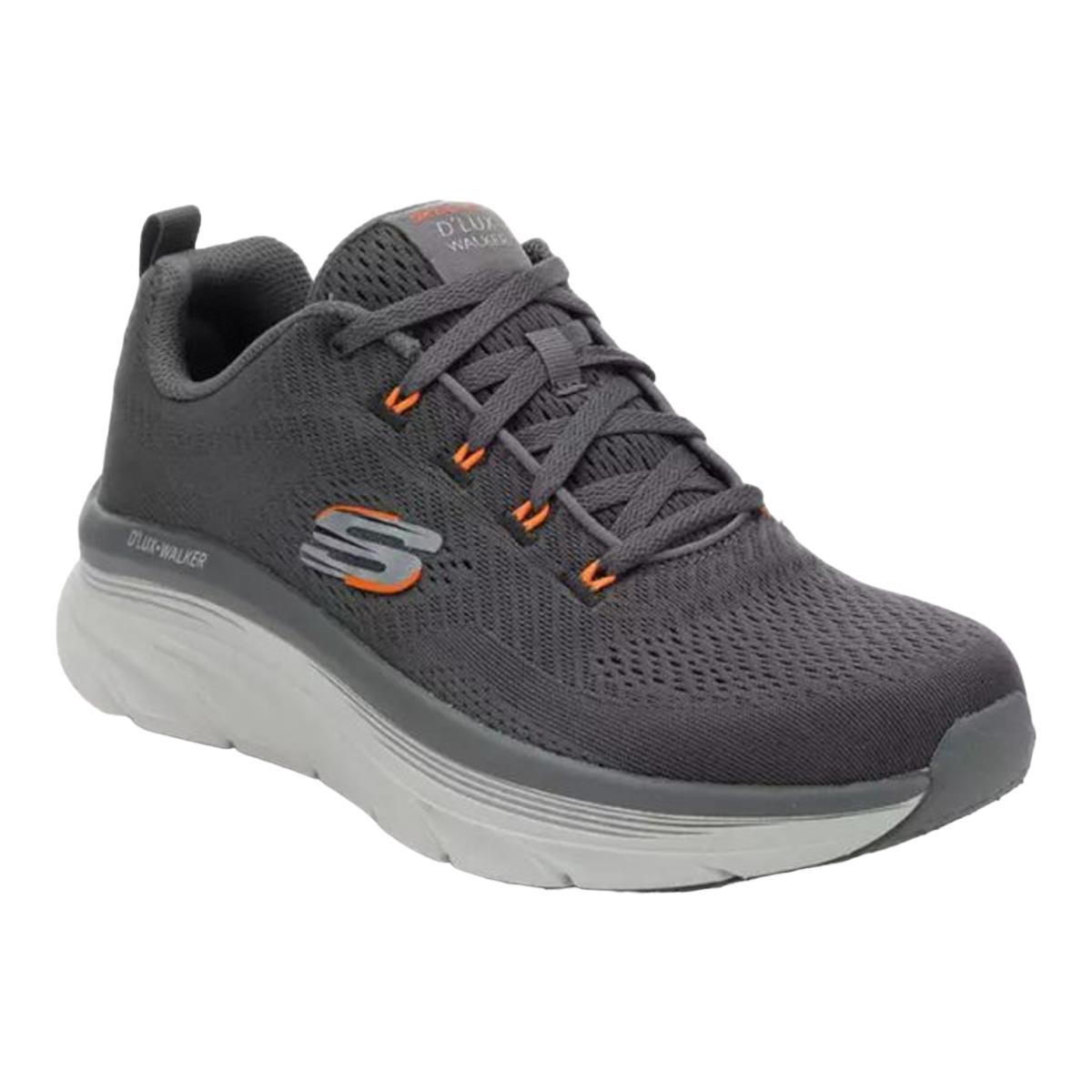 Mens Skechers Mens D`lux Walker Meerno - Charcoal/orange Size 12 M US - Charcoal/Orange