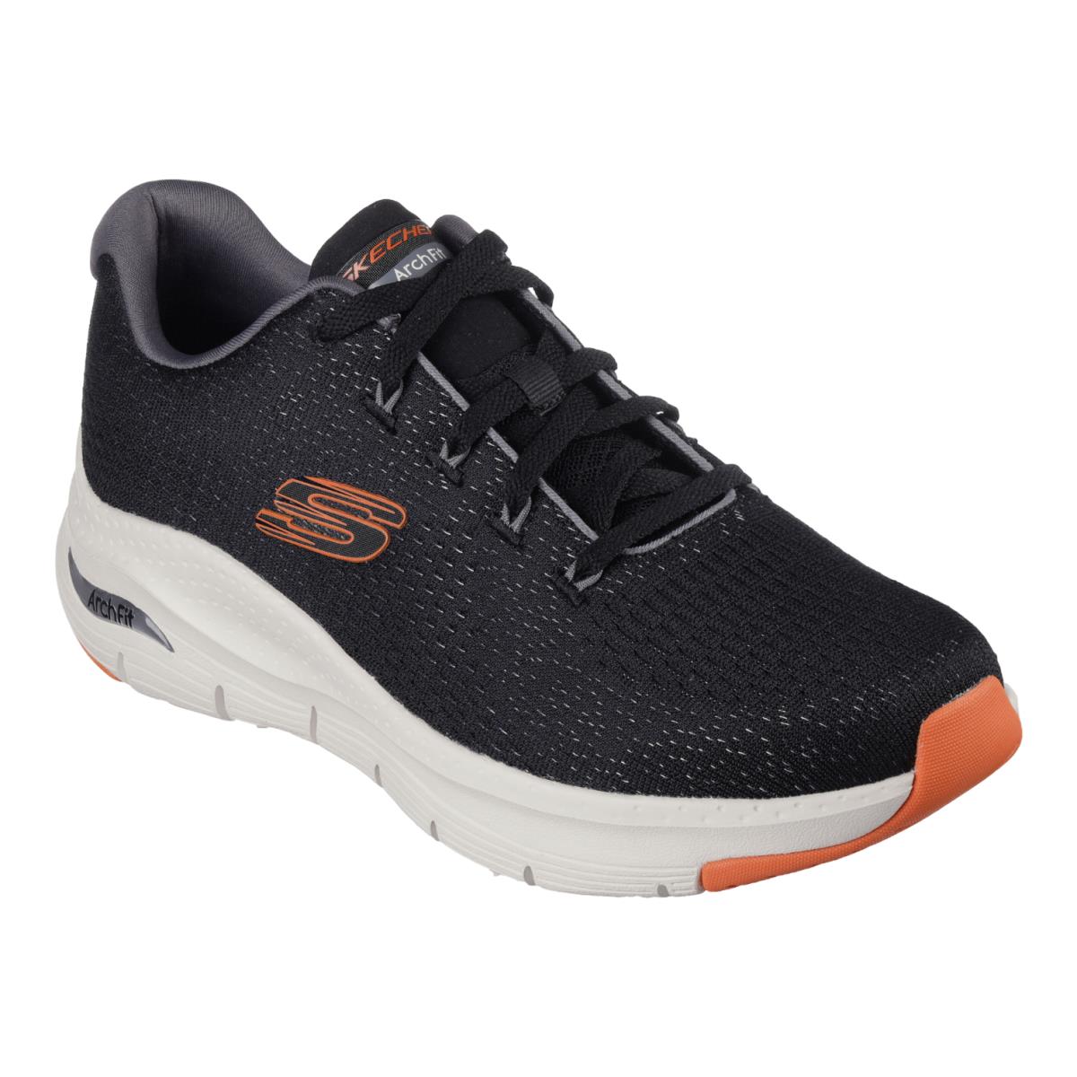 Mens Skechers Arch-fit Takar Sneaker - Black/orange Size 8.5 M US 232601/BKOR - Black/Orange