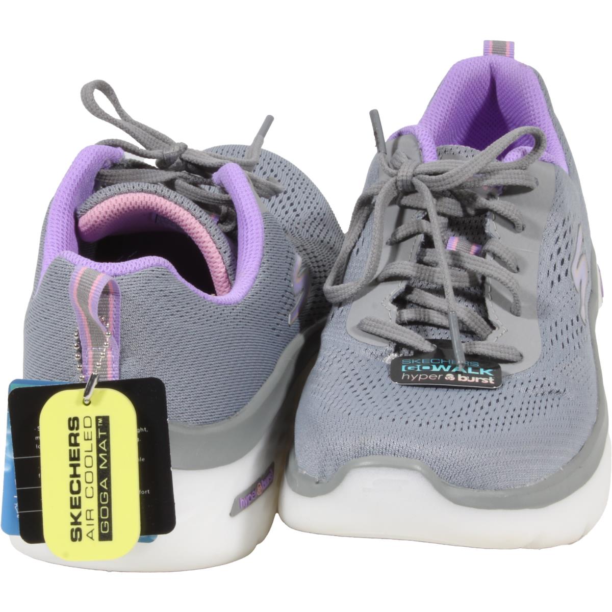 Skechers Gowalk Hyper Burst- Space Insight Womens Sneaker Gray / Purple Size 10 - Gray