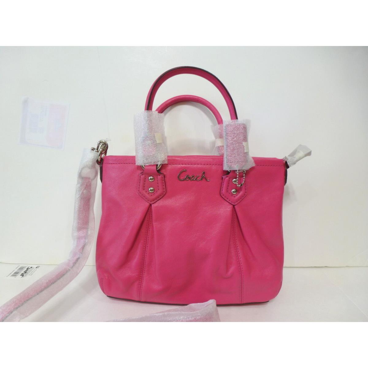 Coach Ashley Leather Convertible Mini Tote Bag - Fuchsia 20342