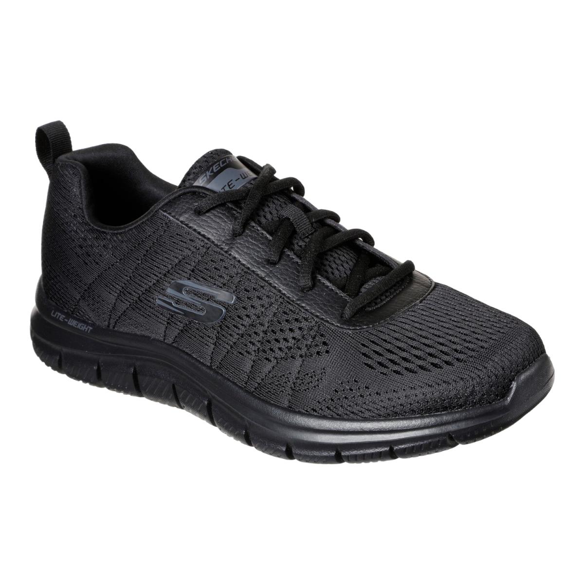 Mens Skechers Track Moulton Sneaker - Black Size 12 M US 232081/BBK - Black