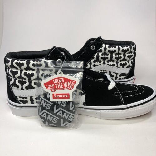 Vans Skate Grosso Mid Supreme Monogram S Logo Black US Men`s Size 10