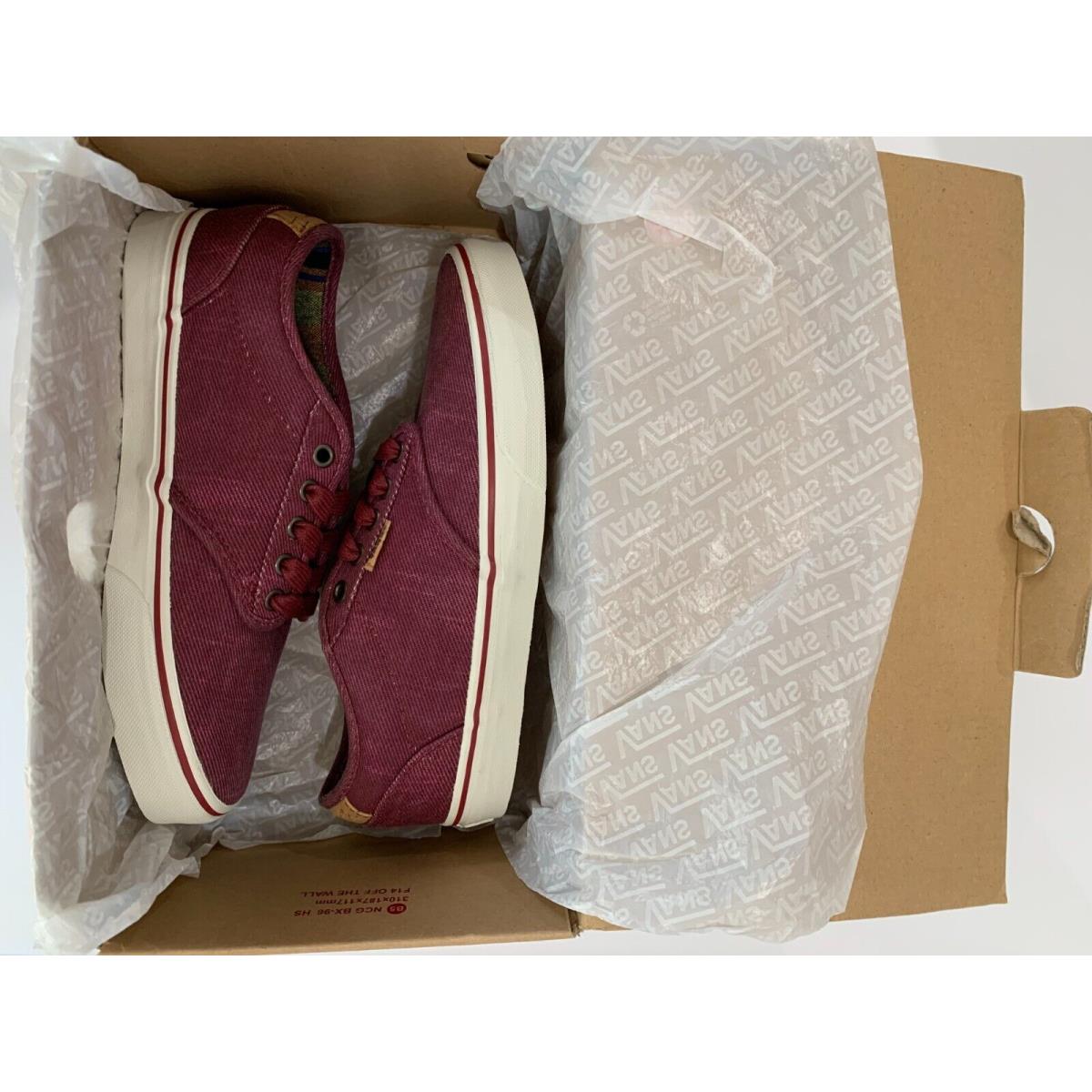 Vans Mens Atwood Deluxe Skate Size 7.5 Burgundy Red Lace Up Sneakers Cork Accent