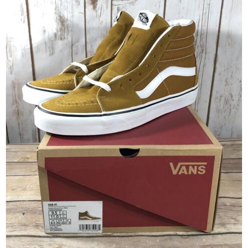 Vans Sk8-Hi Canvas Golden Shoes Mens Size 9.5 Athletic Suede Skateboarding
