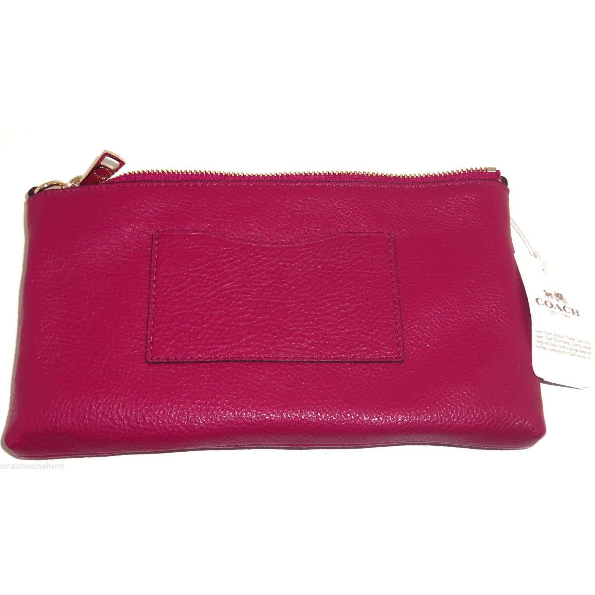 Coach Pebbled Leather Quinn Crossbody Shoulder Bag Chain Strap Cranberry F52709