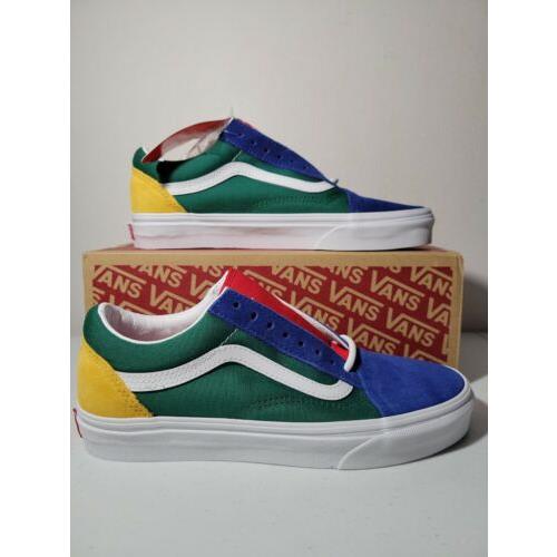Vans Old Skool Yacht Club Sneakers Blue Green Yellow White Red Mens Size 7.5