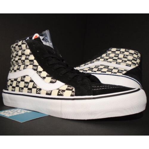 Vans SK8-HI Reissue Pro Supreme Checkers Black Cream White Cdg VN0A38Z3JLW OG 12