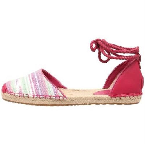 Ugg Australia Women`s Libbi Serape Espadrilles Ankle Strap Summer Sandals Red