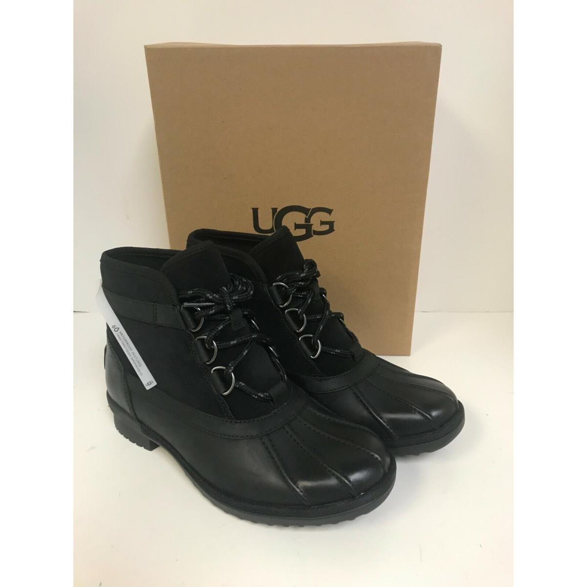 Ugg Women`s Greda Black Leather Waterproof Boot