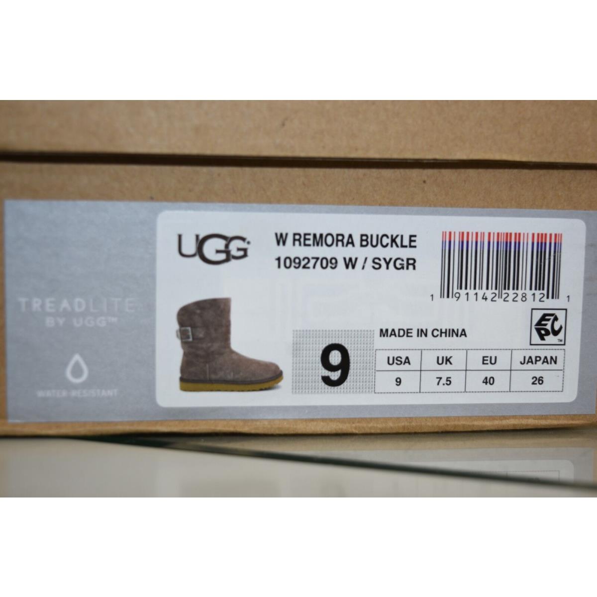 Ugg Uggs Remora Crystals Buckle Suede Boots Stormy Grey Taupe 9 EU 40 UK 7.5