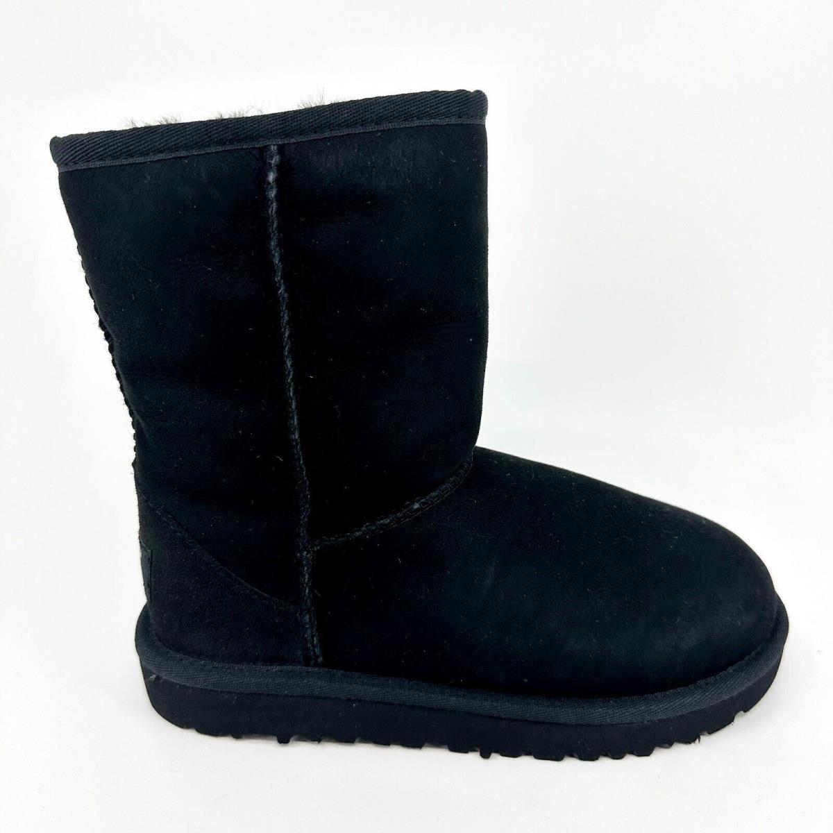 Ugg Classic Short Black Kids Girls Suede Sheepskin Boots 5251 Blk