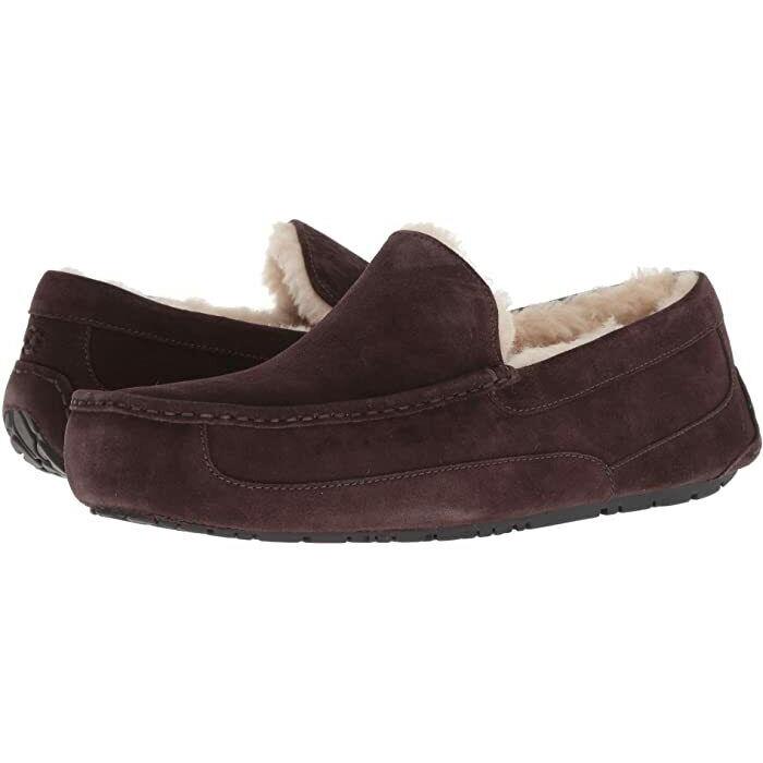 Ugg Men`s Ascot Wool Uggpure Lined Slip On Moccasin Slippers Expresso