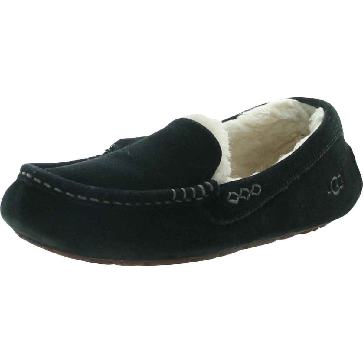 Ugg Womens Ansley Suede Comfy Slip On Moccasin Slippers Loungewear Bhfo 2518 Black