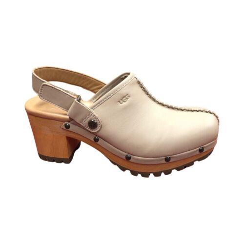 Ugg Women`s Lanni Tan Leather Slingback Clogs Shoes 1139700