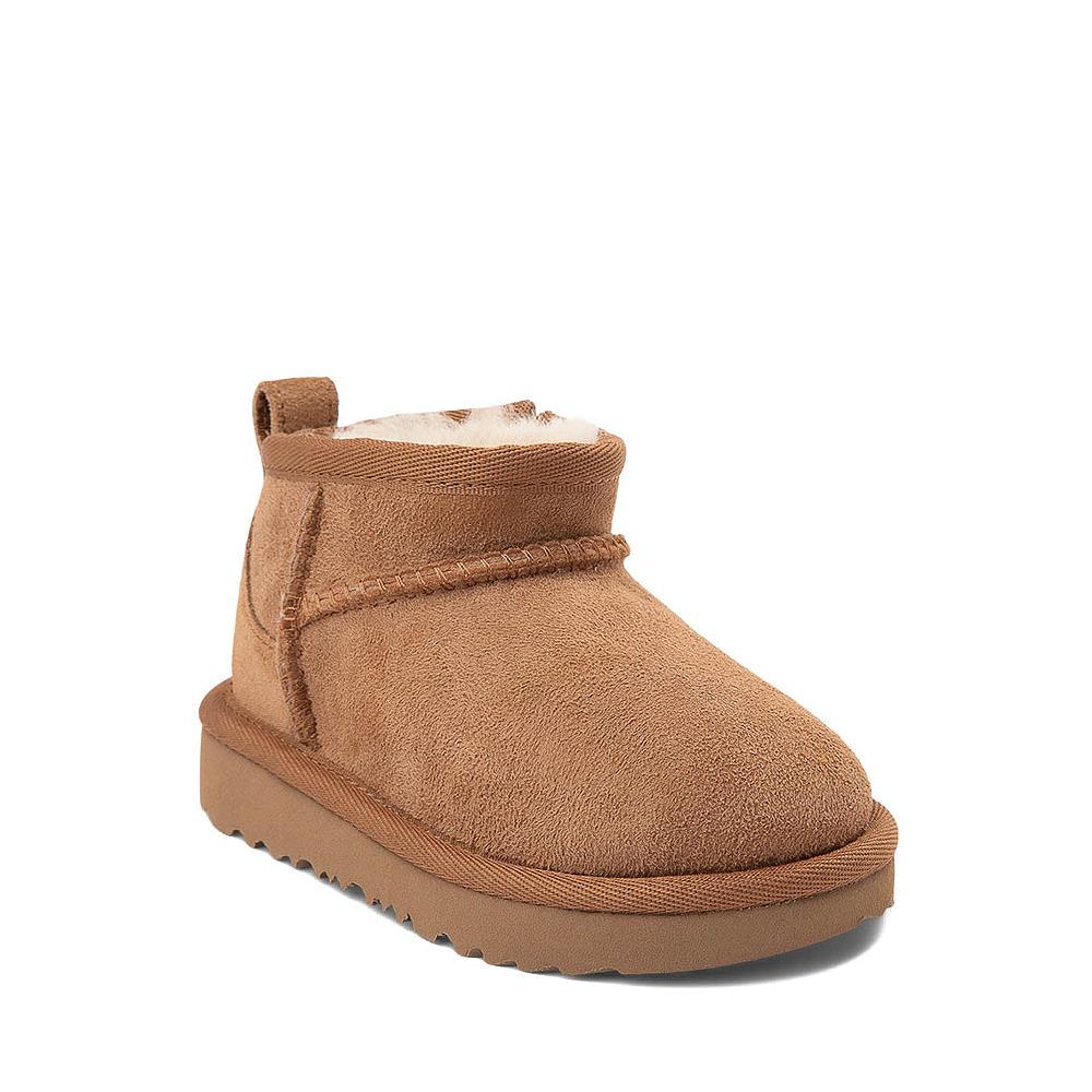 Ugg Toddler`s Classic Ultra Mini 1130750T Chestnut Suede Slip On Boots - Brown