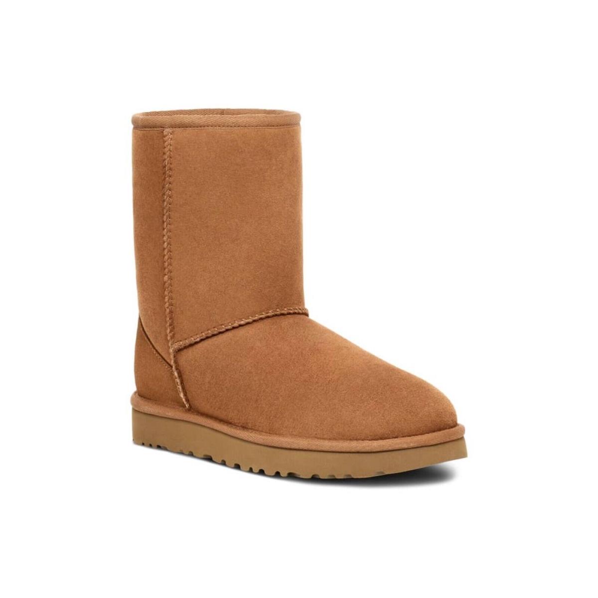 Women Ugg Classic Short II Suede Boot Pull-on 1016223 Color Chestnut