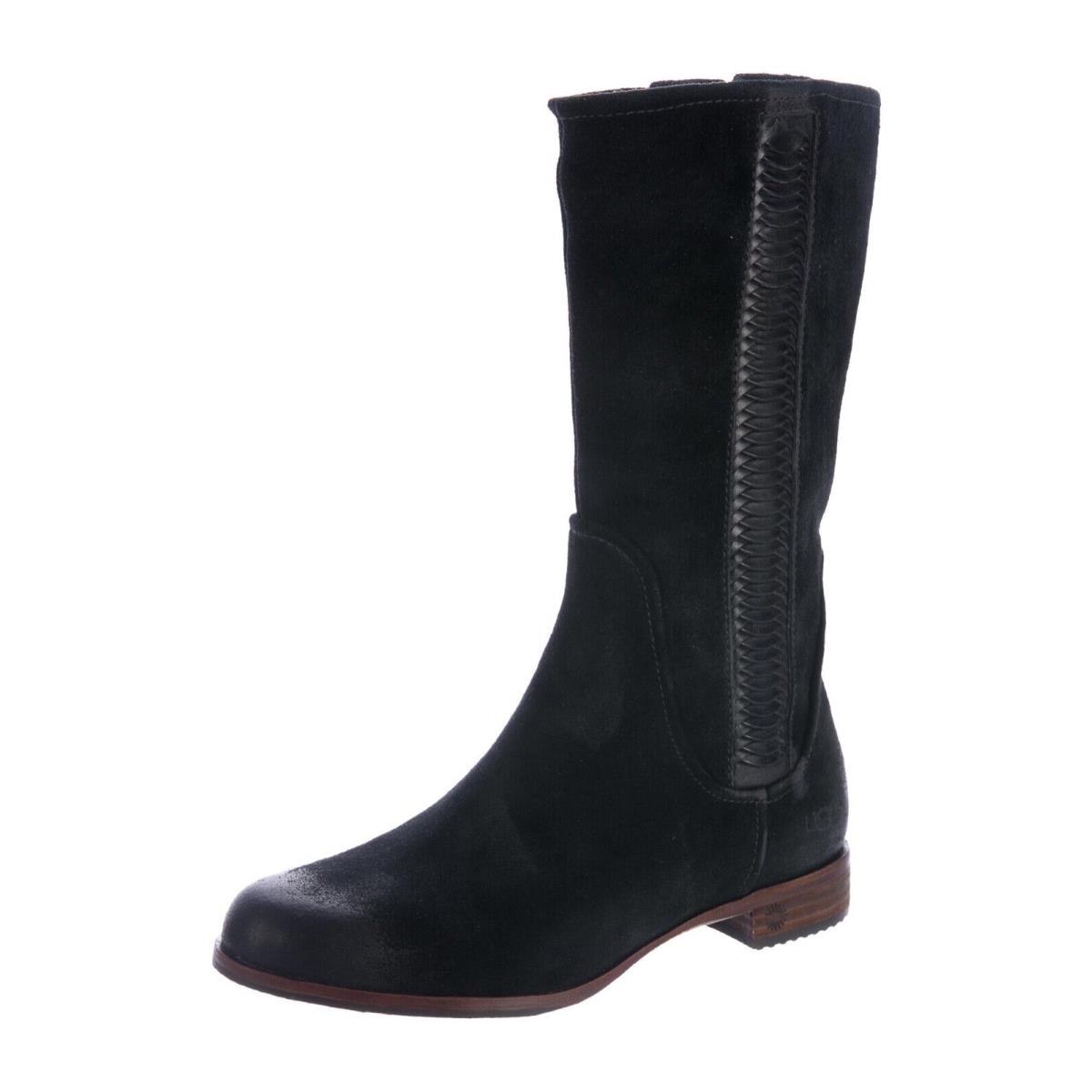 Ugg Australia Annisa Mid Calf Boot 3183-Black Suede Inner Side Zipper