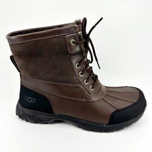 Ugg Hilgard Brown Black Mens Leather Sheepskin Waterproof Boots 3017 Clbr