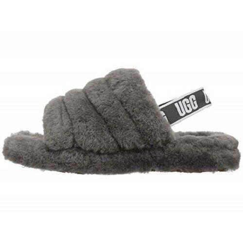 Ugg Fluff Yeah Sling Back Slipper Sandal Big Kid 5-6 Women Too - Black