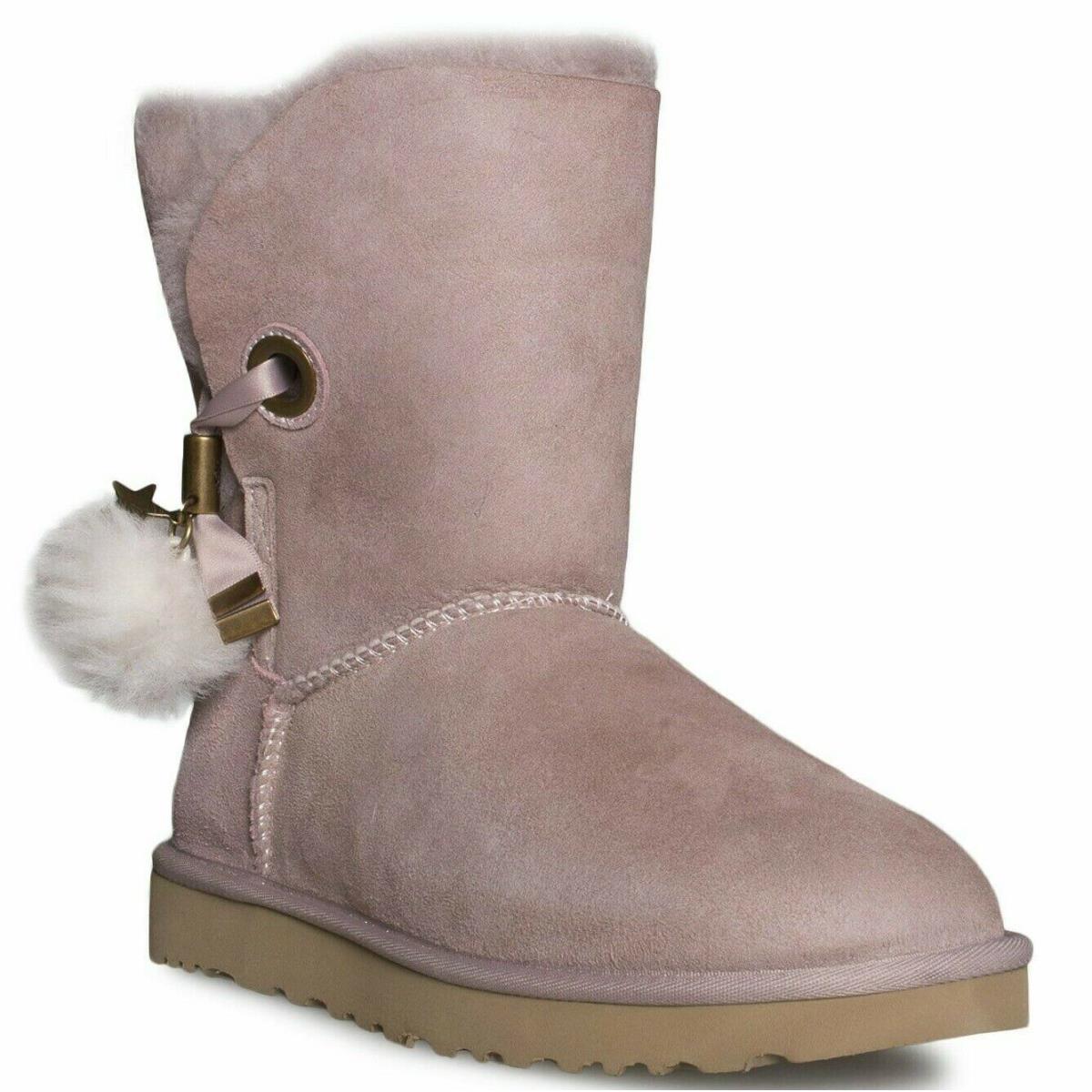 Ugg Uggs Irina Star Charm Dusk Pink Blush Mauve Suede Boots 6 EU 37