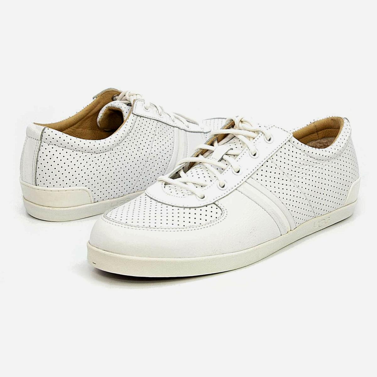 Mens Ugg Brook-lin Casual White Leather Fashion Sneakers