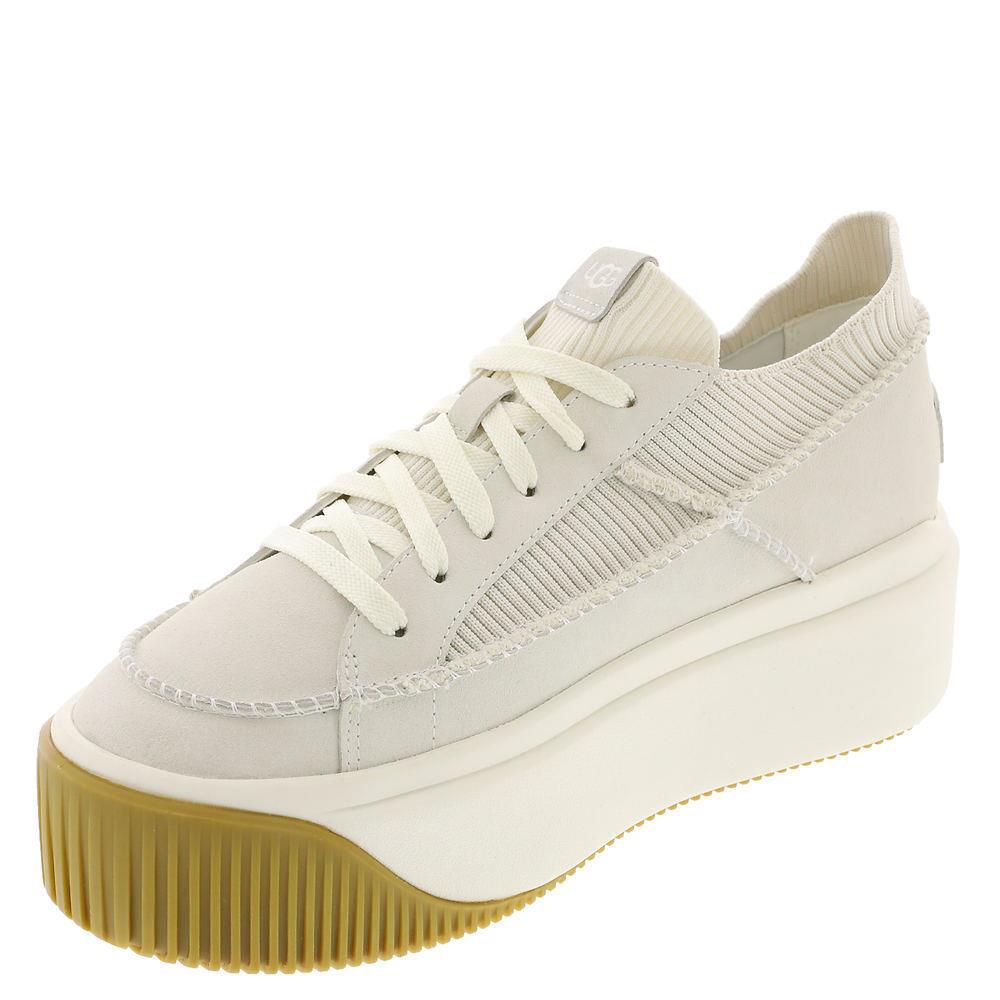 Ugg Ez-duzzit Lace White Women`s Suede Platform Sneakers 1152717