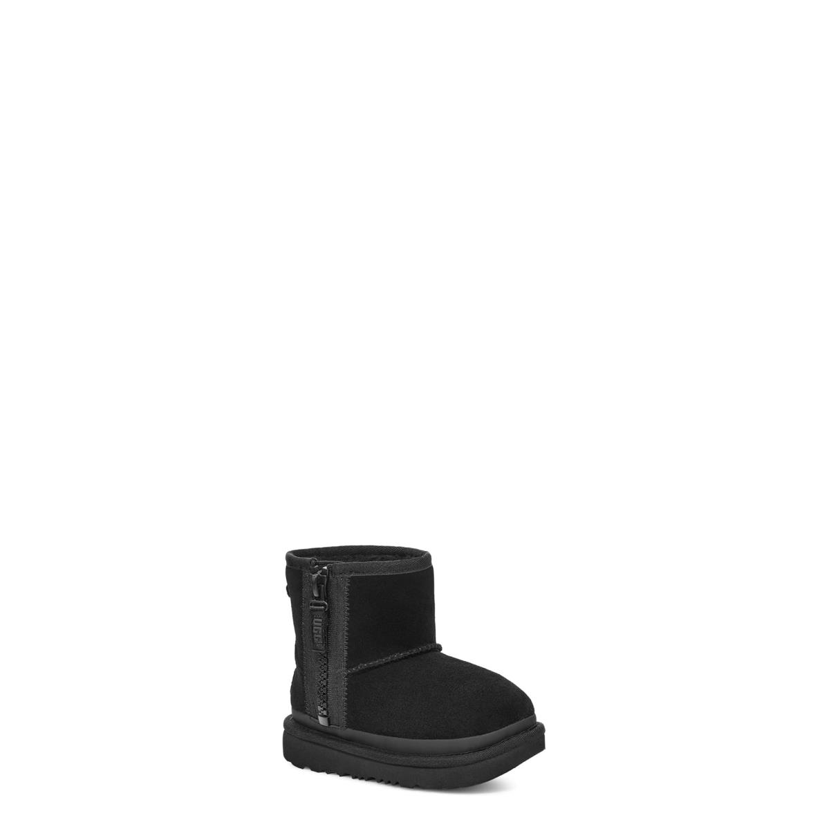 Boy`s Boots Ugg Kids Classic Mini Zipper Tape Logo Toddler/little Kid - Black