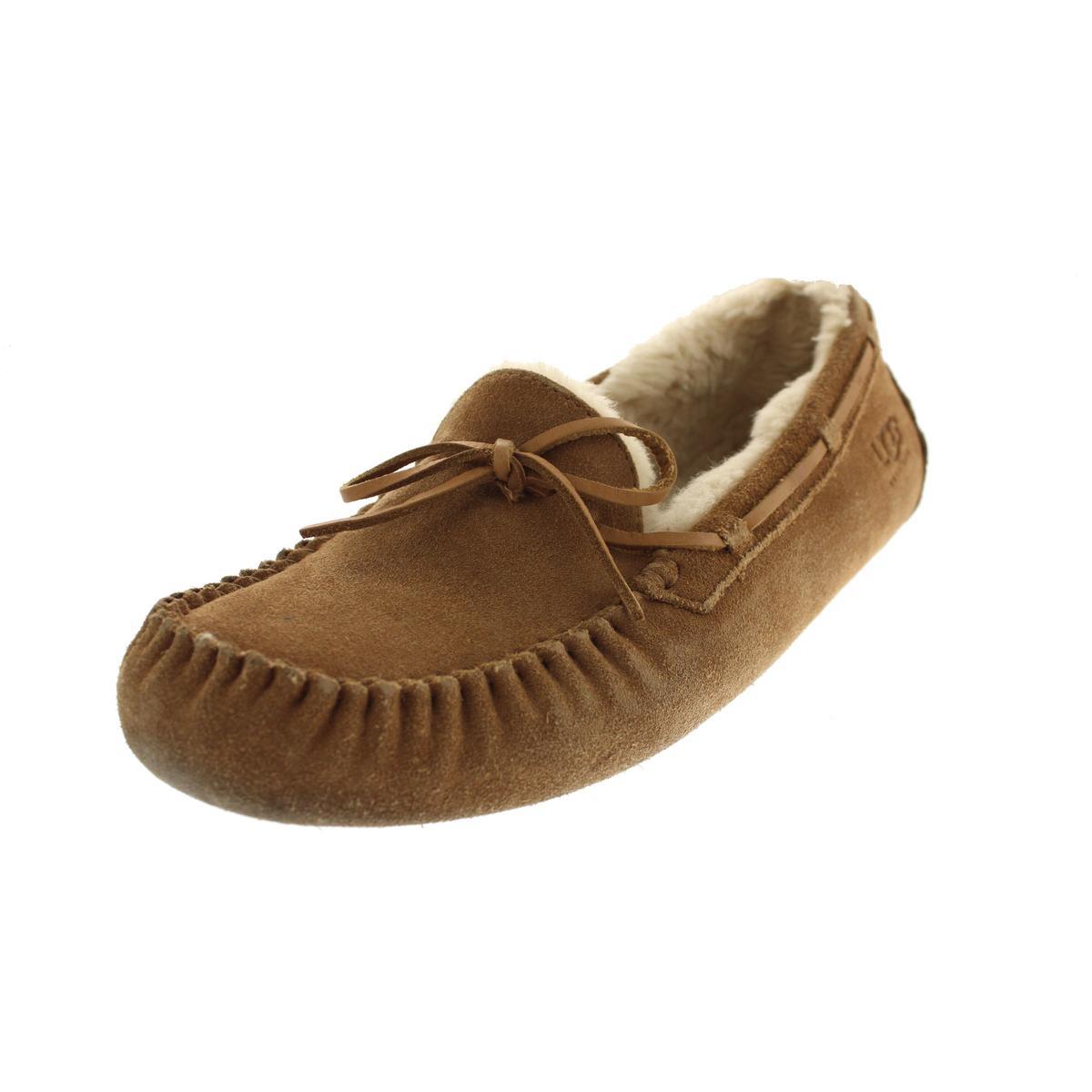 Ugg Olsen Men`s Suede Wool Lined Moccasin Slippers Chestnut