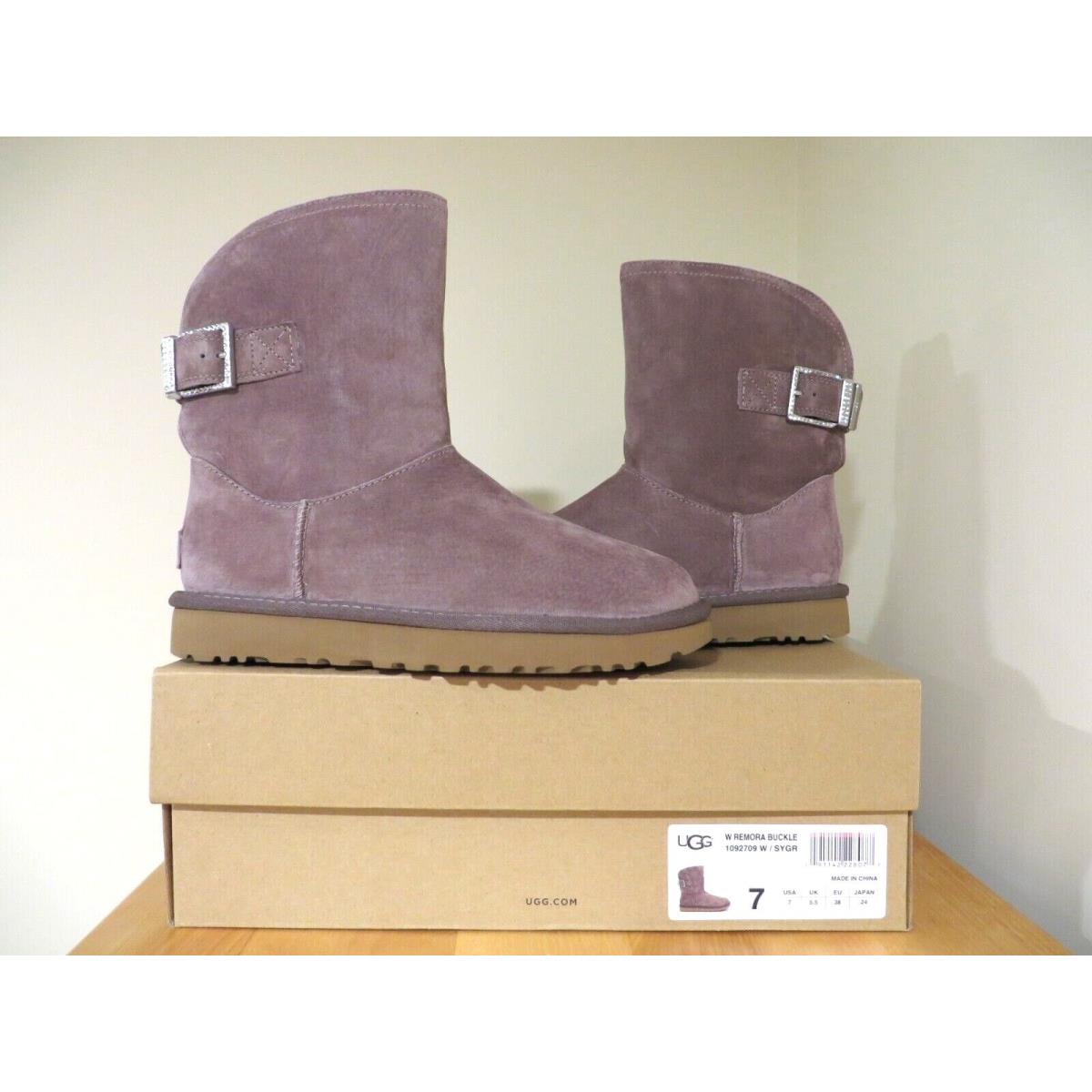 Ugg Womens Boots 7 Remora Buckle Gray Suede Uggs Australia Boot Winter