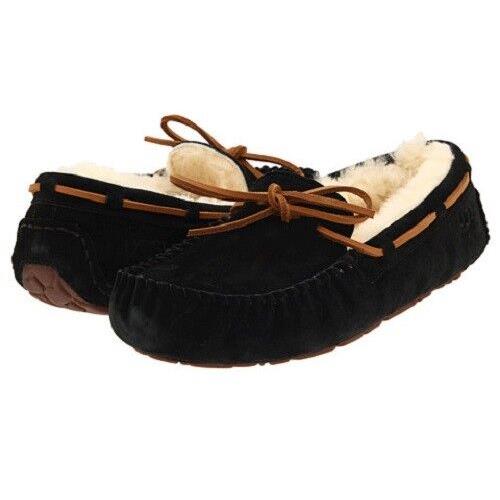 Ugg Dakota Slippers Black Womens Sheepskin Moccas