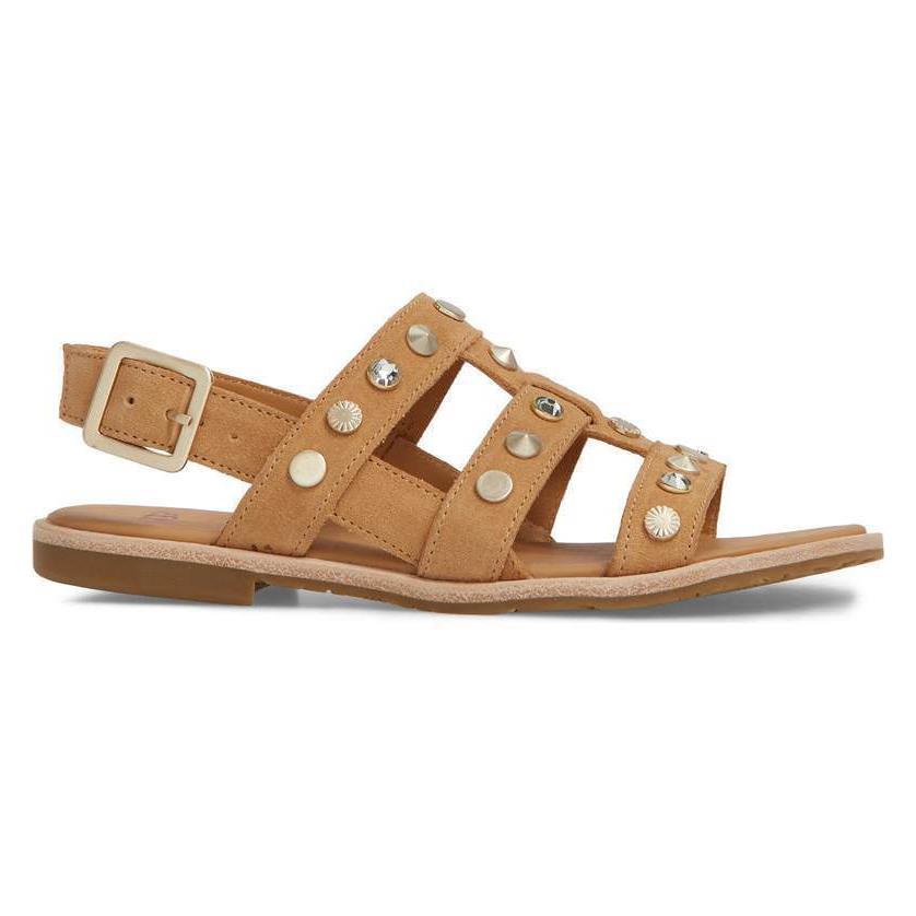 Ugg Women`s Zariah Studded Leather Sandals in Latte Suede