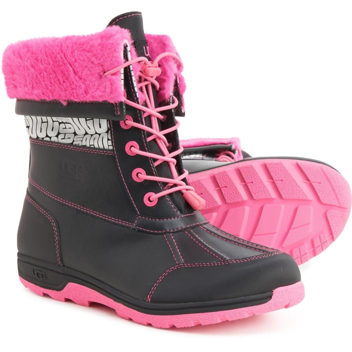 Ugg Australia Girls Butte II Cwr Glow Graphic Boots - Waterproof Insulated - Black