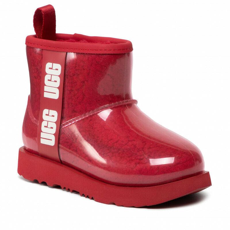 Ugg Big Kids` Classic Clear Mini II Boots Samba Red 1112386K-SBR f - Red