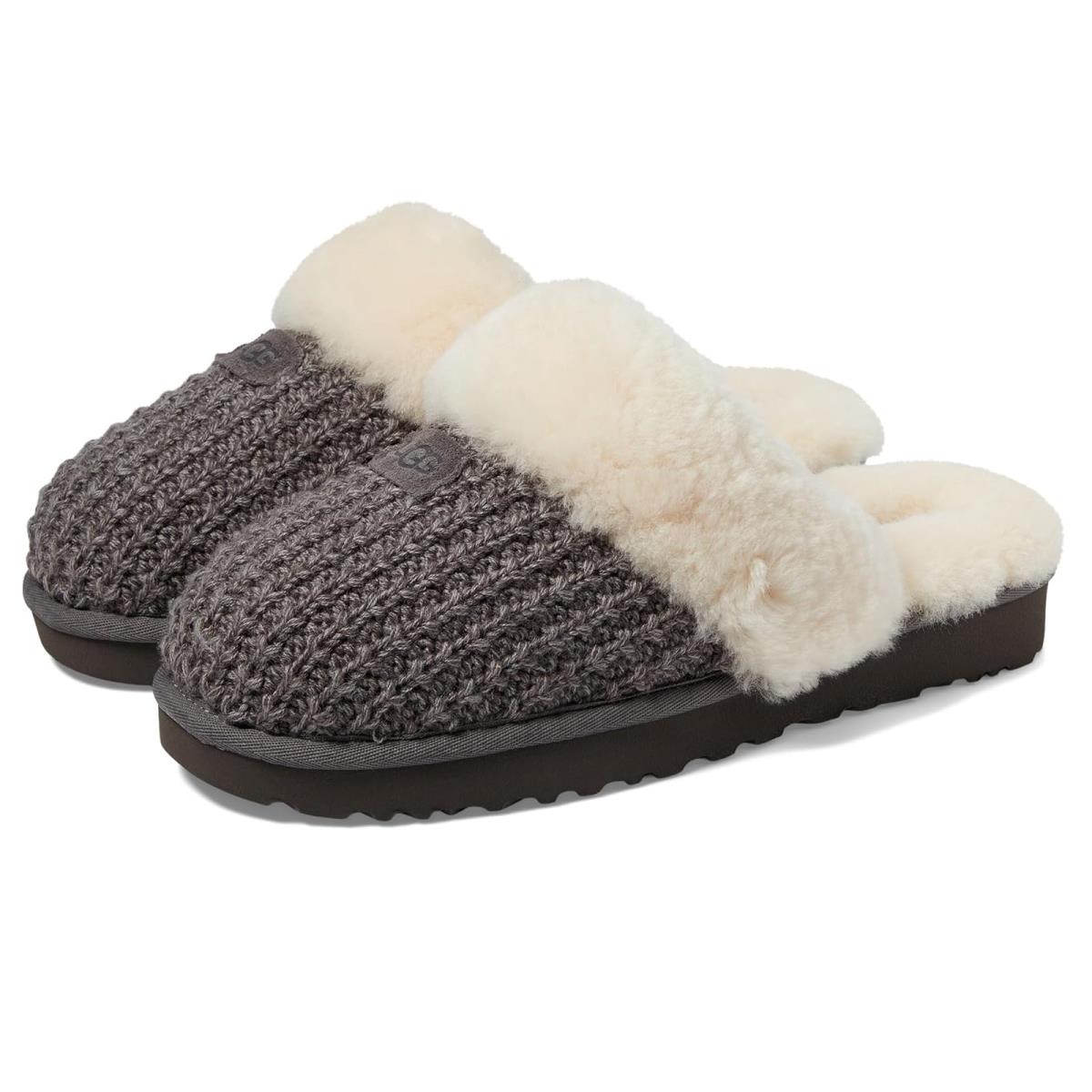 Woman`s Slippers Ugg Cozy Knit Slipper New Charcoal