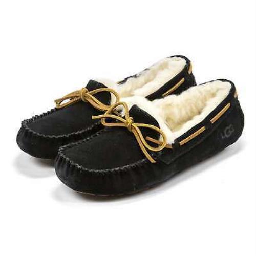 Ugg Australia Dakota Suede Women Moccasins Uggwool Slippers Black