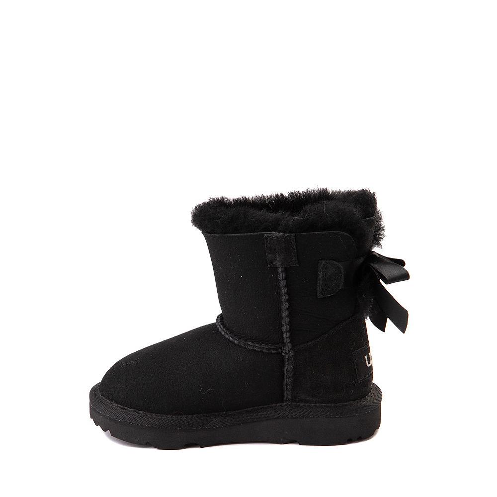 Ugg Toddler`s Mini Bailey Bow II 1017397T Black Suede Slip On Boots