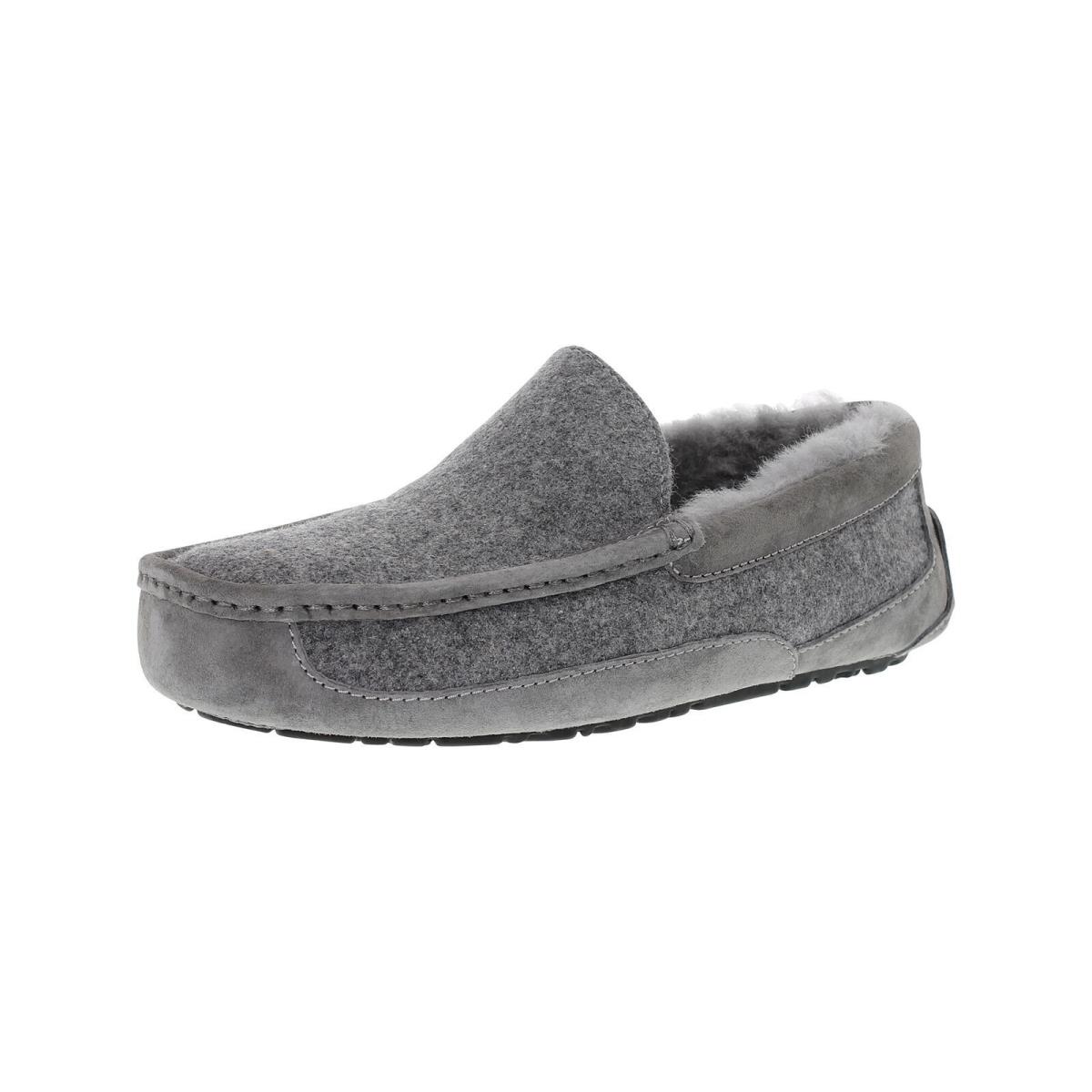 Men`s Ugg Australian Ascot Wool Moccasin Indoor/outdoor Slippers Gray