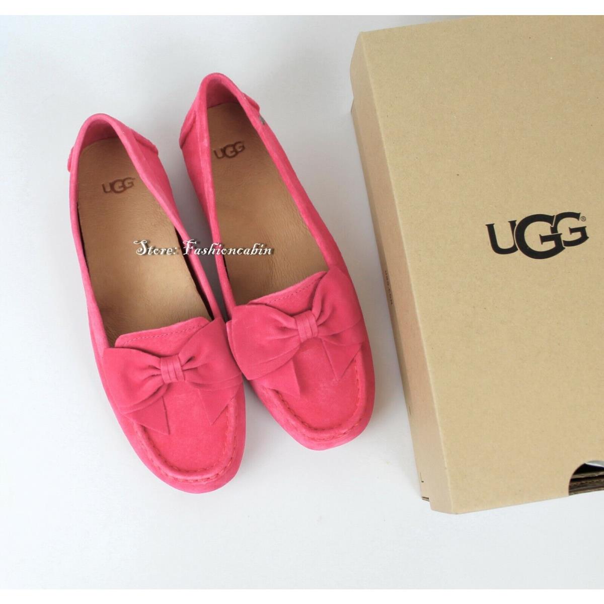 Ugg Suede Bow Slip-on Comfort Flat Red US 7