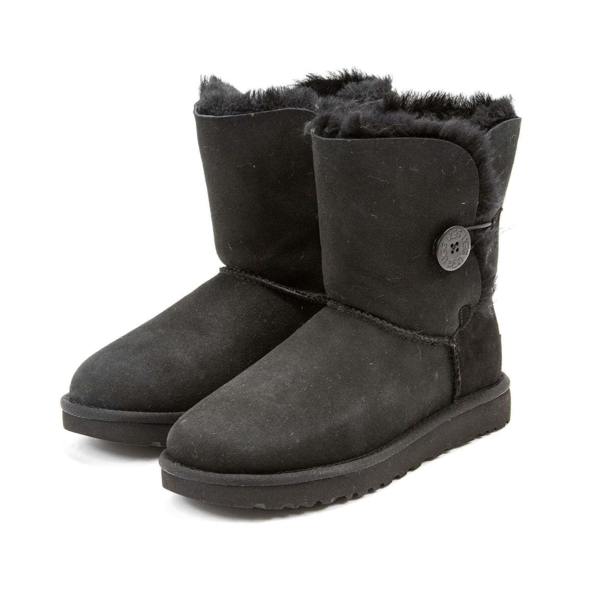 Ugg Australia Womens Bailey Button II Twinface Sheepskin Short Winter Boots Black II