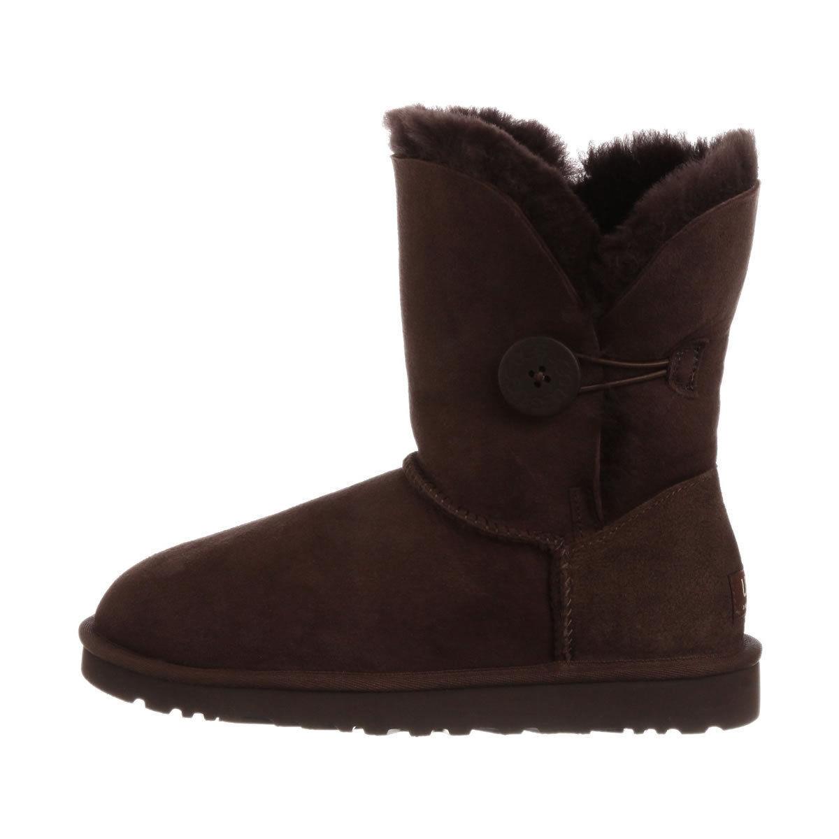 Ugg Australia Womens Bailey Button II Twinface Sheepskin Short Winter Boots Chocolate