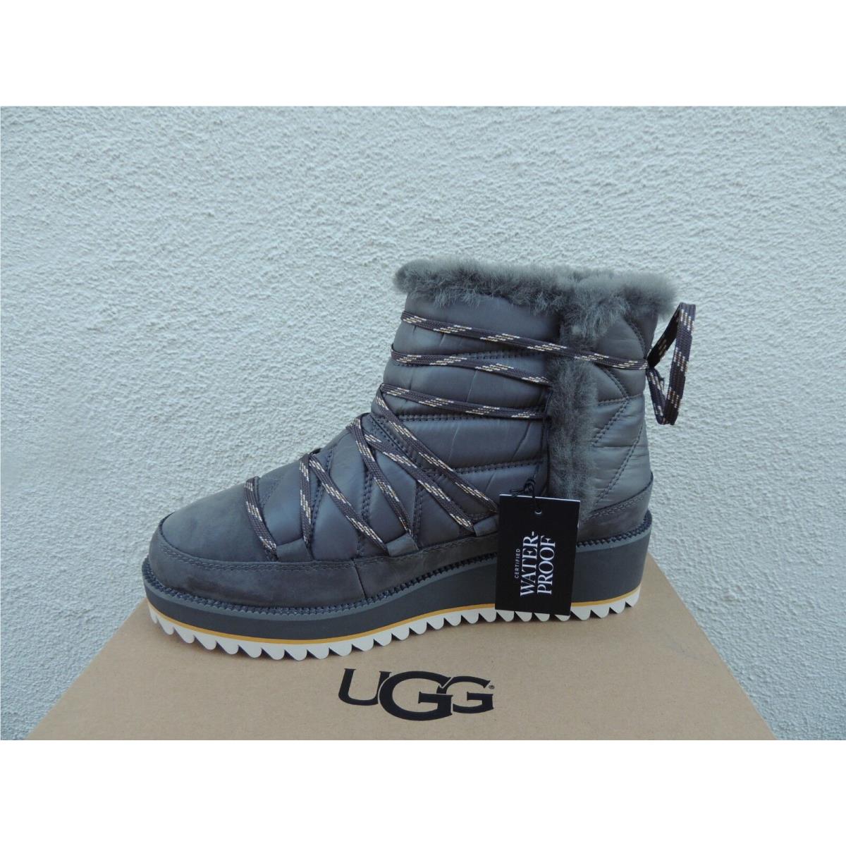 Ugg Cayden Charcoal Waterproof Suede Nylon Winter Boots Women US 5 Eur 36 SporTipTop