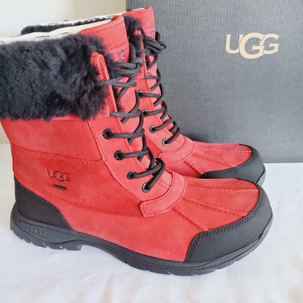 Mens 11 Samba Red Black Ugg Butte Cuffable Leather Waterproof Boots 1130809